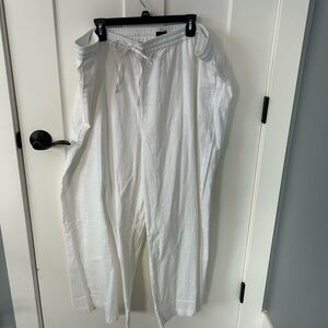 J. Crew White Linen Pants